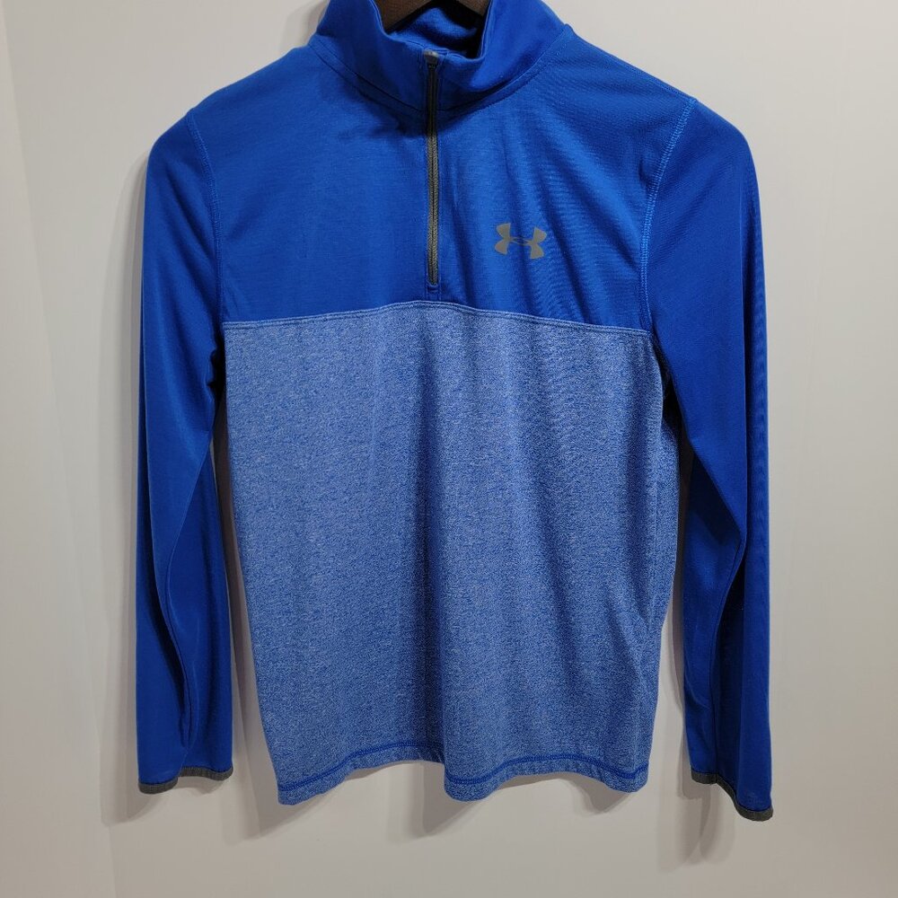 Boys Blue Under Armour Long-Sleeve Quarter-Zip shirt